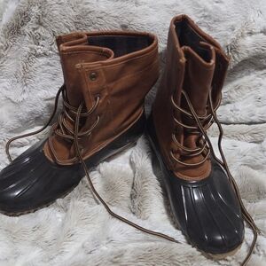 Women's Lace Up Boots - Brown and Black